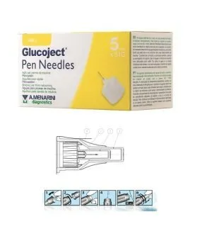 934512664-GLUCOJECT PEN NEEDL 5MM G31 100P