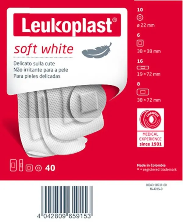 978502906-LEUKOPLAST SOFT WHITE 40PZ ASS
