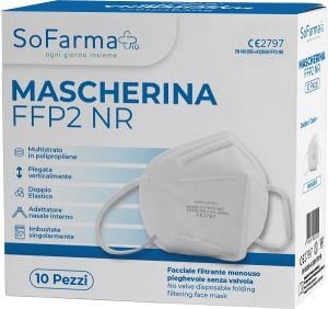 990610990-MASCHERINA FFP2 BIANCA 10PZ SF+