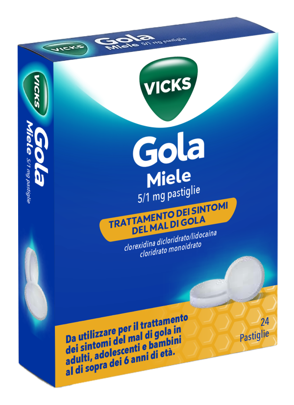 051649236-VICKS GOLA*24PAST 5+1MG MIELE