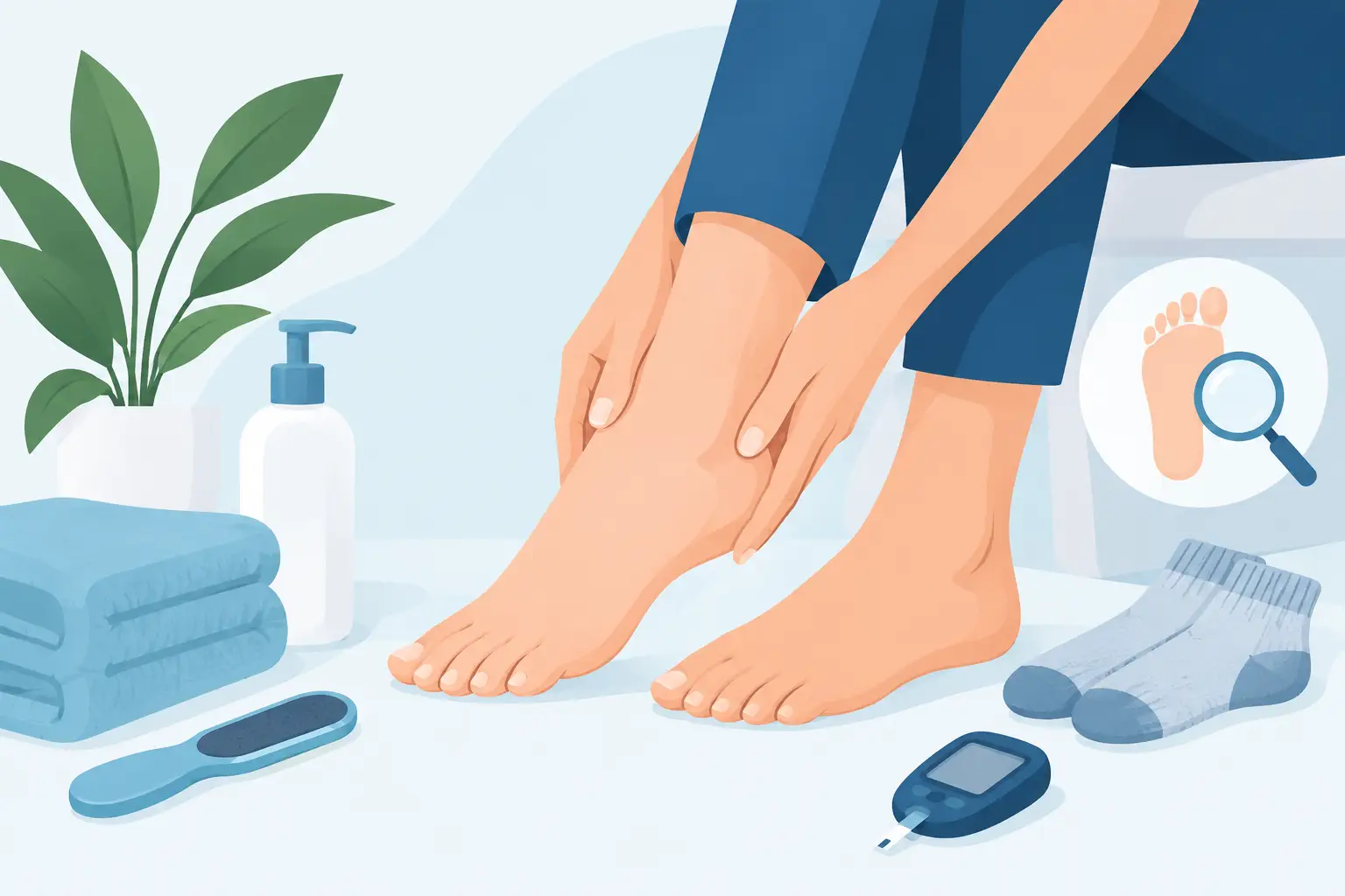 Guida alla cura del piede diabetico ogni giorno