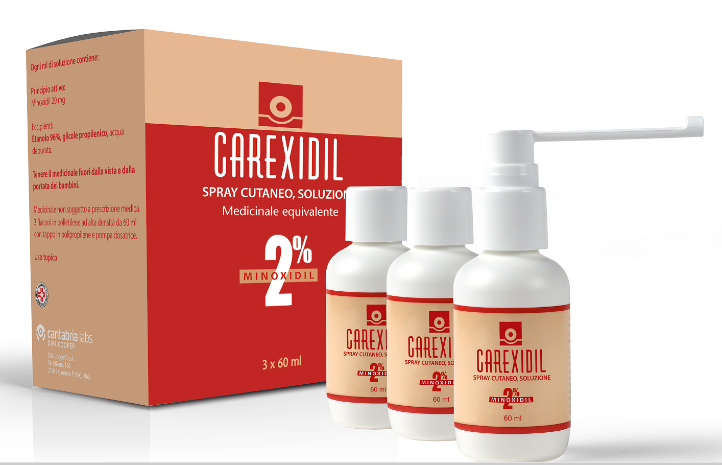 037291097-CAREXIDIL*3FL SOLUZ CUT 60ML2%